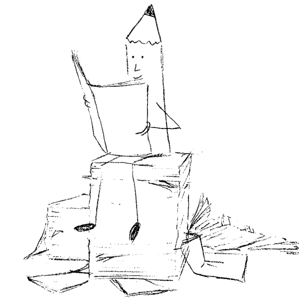 Zeitungslesender Stiftl